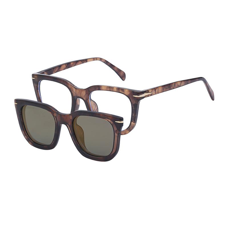 JYL TS Unisex Douyin Magnetic - Retro Myopia-Ready Square Shades ZS-DB7088