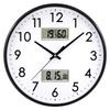 Lightess Wall Day of the Continuous Second Large Easy To Nighttime Second Hand 30cm Double Stylish Interior Decor Clock, Radio-Controlled, Silent,