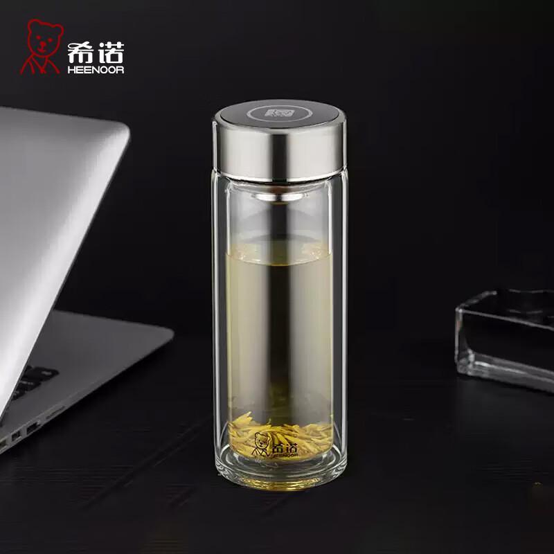Xinuo XN-1015S Double Wall Glass Travel Mug with Infuser