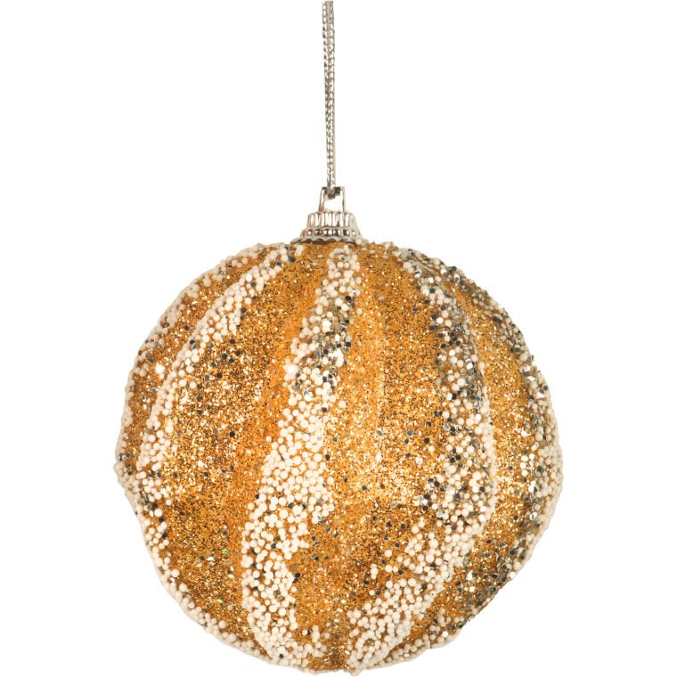 Gold Styrofoam Bauble with Glitter