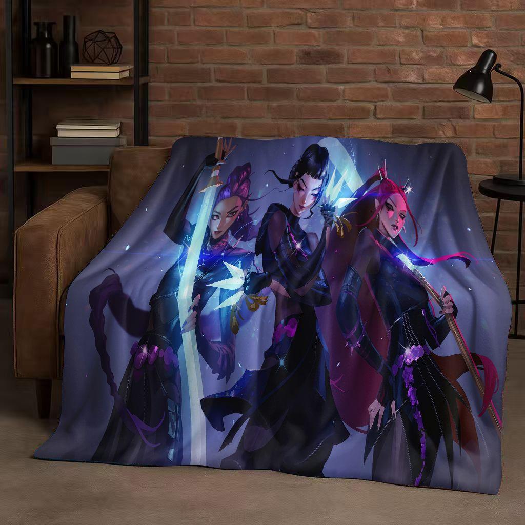 2026 Neue Cartoon Kpop Dämonenjäger Zoey Rumi Mira Musik Flanelldecke, Ultraweiche Plüschdecke für Zuhause Schlafzimmer Bett Sofa Abdeckung