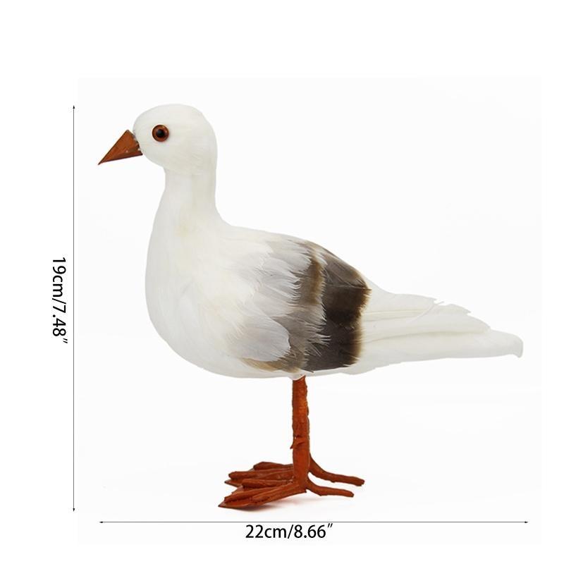 Artificial Feathered Beach Crafts Party Bird Decoration for Desk, Simulation Seagull Home Garden Decoration Artificial Feathered