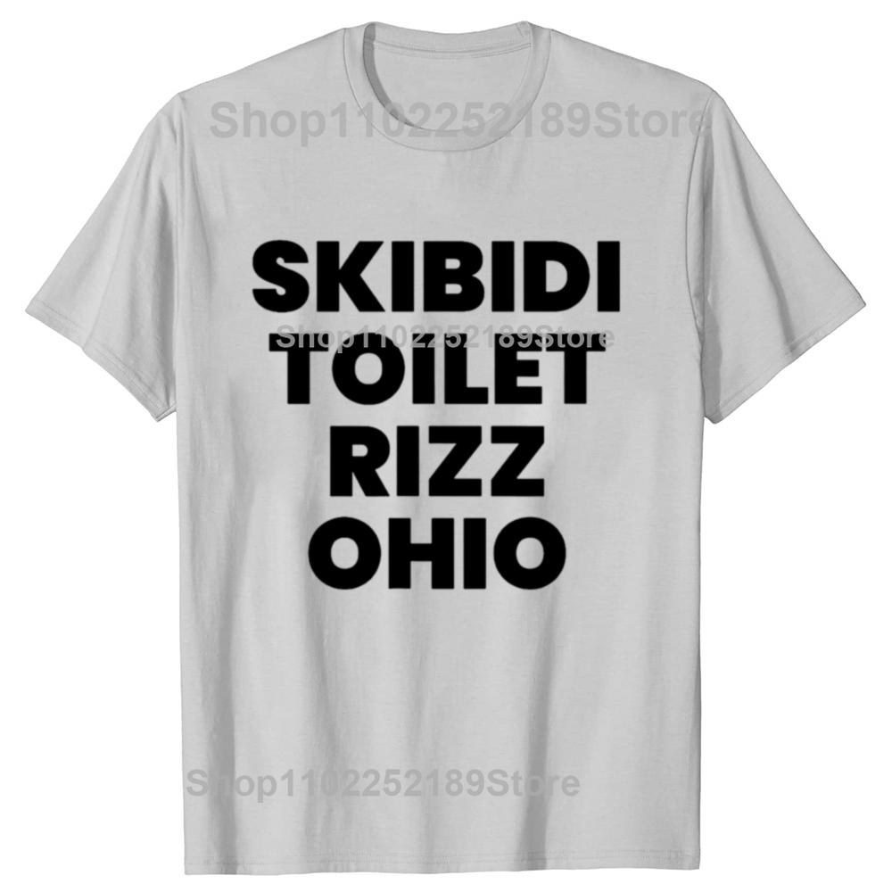 Skibidi Toilet Rizz Ohio Funny Meme Retro Vintage Graphic T-shirts Men Fashion Oversized Tshirt Cotton Loose Oversized T Shirt