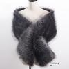Autunno Inverno di Alta Qualità Lungo Nuovo Pelliccia Sintetica Capelli di Volpe Abito da Sposa da Sera Ispessito Scialle Grande Mantella sciarpa Sciarpa da Donna