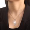 Egypt Eye Of Horus Ra Ankh Cross Necklace Stainless Steel Neck Chain Egyptian Protection Wedjat Eye Jewelry for Women Men