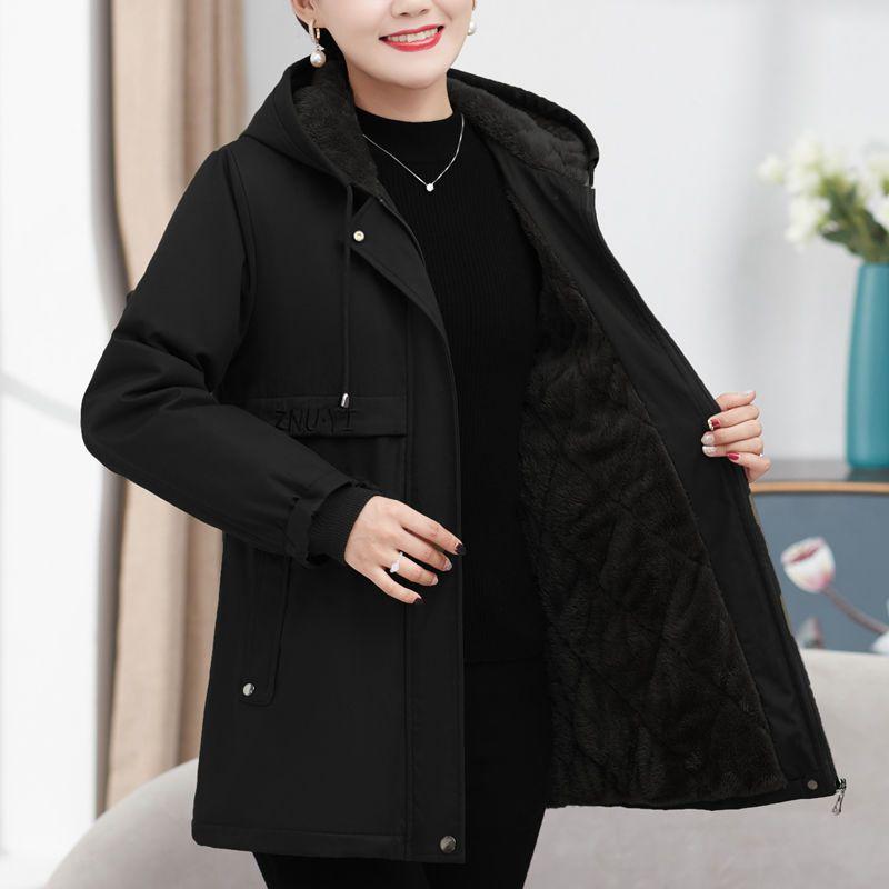 Jachete de Toamnă Iarnă pentru Femei Coreene cu Glugă Windbreaker Femei Fleece Cald Gros Căptușit cu Bumbac Palton Femei Parkas Îmbrăcăminte Exterioară 5XL