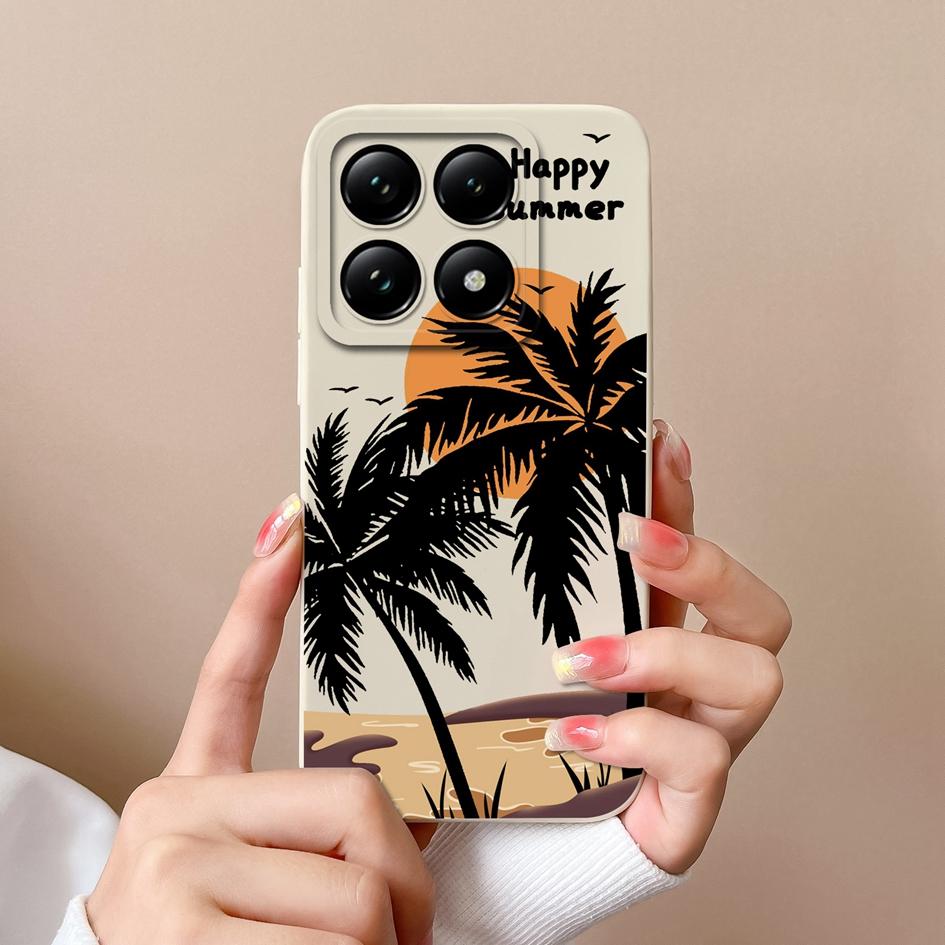 Weiche neue Hüllen für Xiaomi 14T 15 Pro Capa Hübsche Wolkenblumen Stilvoller Schutz aus flüssigem Silikon Langlebiger Anti-Tropfen für Xiaomi Shell Back Covers