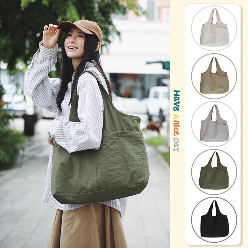 Japanese-Inspired Large Capacity Tote - Lightweight, Versatile Handheld or Shoulder Cloth Bag for Women