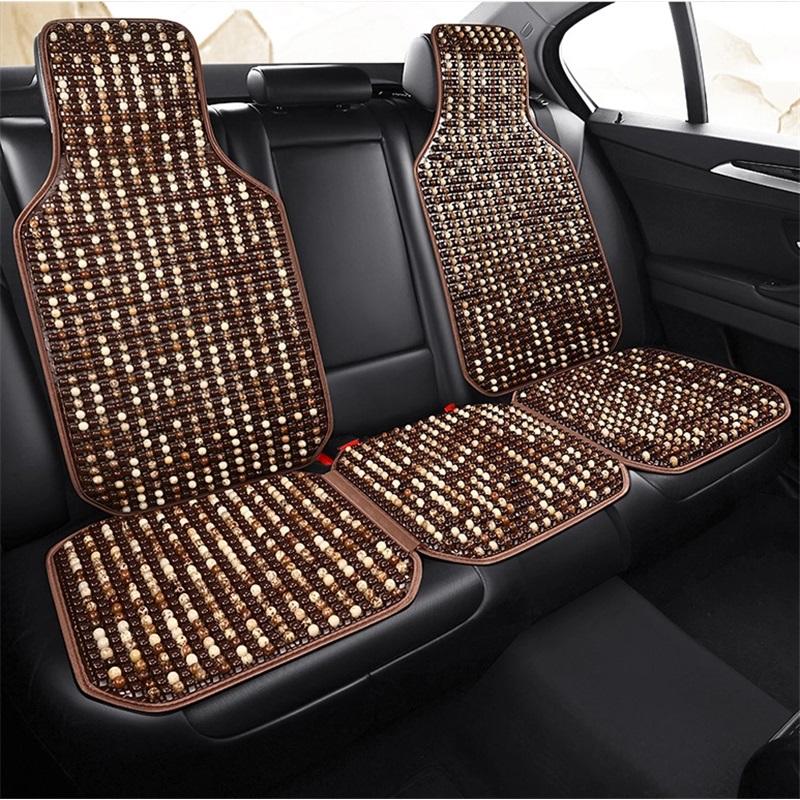 Car Seat Cushion Summer Cooling Mat Single Piece Truck Ventilated Breathable Wooden Bead Universal Car Seat Cover For All Seasons