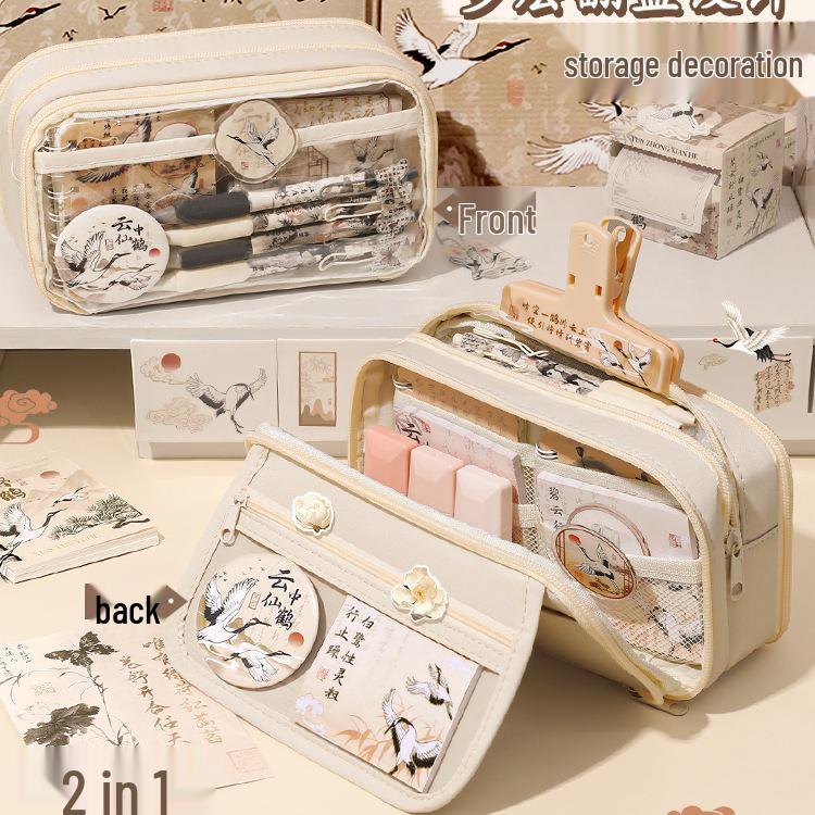 Perfect Gift: 13-Layer Chinese-Style Pencil Case 2025 for Girls - High-Quality Stationery Box for Elementary School
