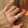 Vintage Metal Pleated Open Rings for Women Men Punk Gold Silver Color Irregular Texture Adjustable Couple Rings Jewelry Gifts
