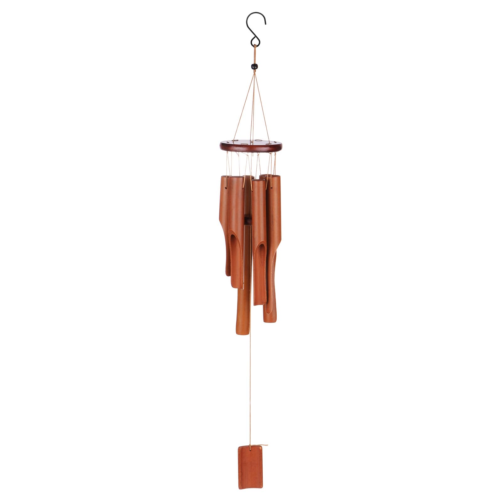 

METERXITY Bamboo Wind Chimes with Deep Wooden Face Wind Chimes for Indoor and Outdoor 1-Pack Melody, Sound, Decor/Porch/Garden [Retro Colors]