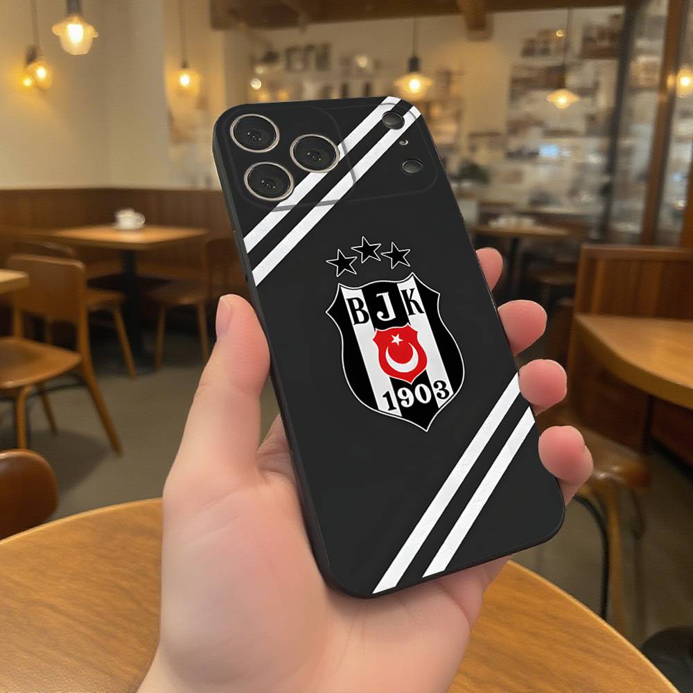 Modische B-besiktas B-BJK Handyhülle Für iPhone 17,16,15,14,13,12,11,Pro,XS,Max,XR,Plus,E,SE4,Mini Schwarze Weiche Hülle