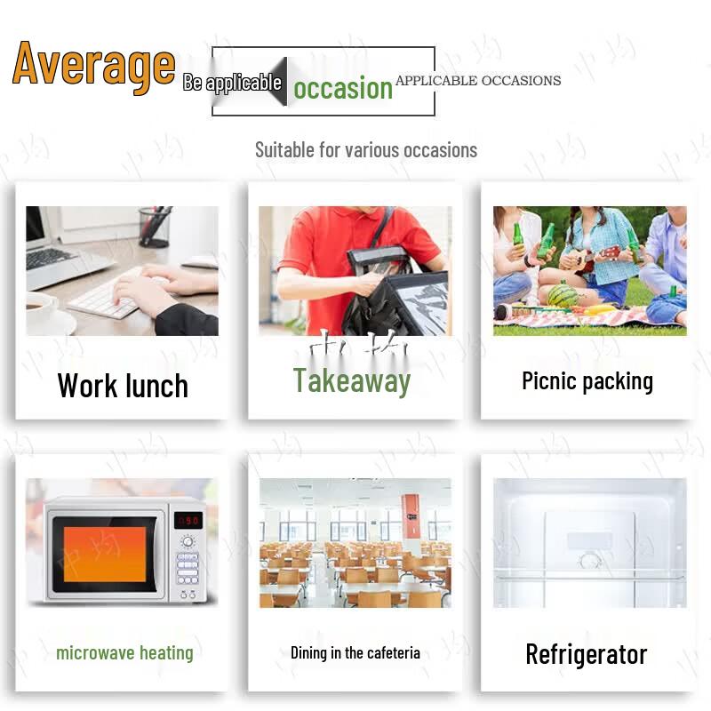 Zhongjun 1000ml Transparent Square 5-Compartment Disposable Lunch Box