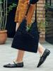 Komorebi Museum [Includes Inner Pouch] Handmade Knitting Leather Strap Cut Cross & Shoulder Bag | Black | B10-1
