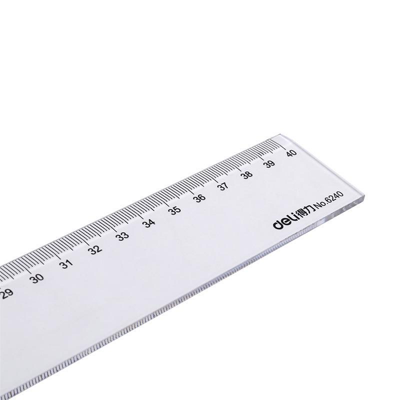 **Deli Transparent 40cm High Precision Straight Plastic Ruler**