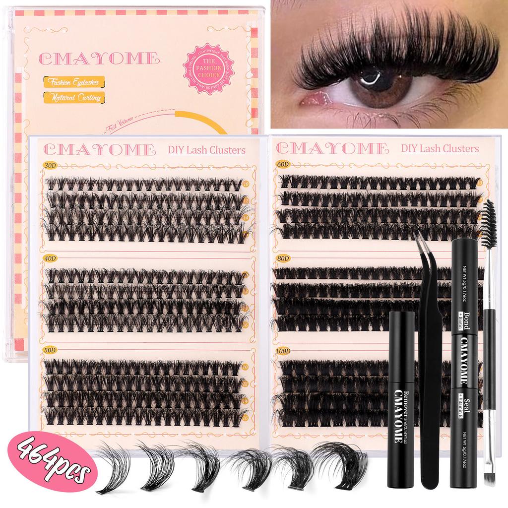384 Tufts False Eyelashes Set 10-16Mmdiy Segmented D Song Thick Single Tufts Eyelashes