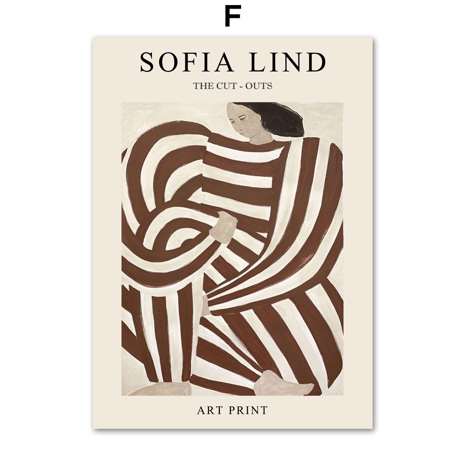 Sofia Line Exhibition Nordic Posters, Colorful Abstract Canvas Painting, Girl Wall Art, Girl Pictures, Living Room Decor