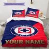 Name Custom Cruz Azul Pattern Bedding Set Quilt Cover Pillowcase Home Decor Gift (1 * duvet cover + 2 * pillowcase, without core)