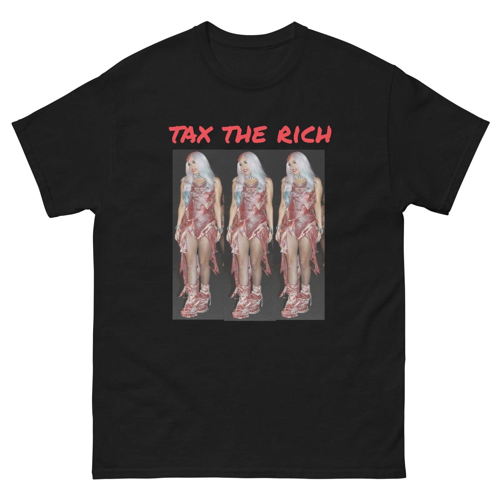 Tax The Rich Meat Is Murder Vegan Democrat Socialist black tee shirt t-shirt 3XL