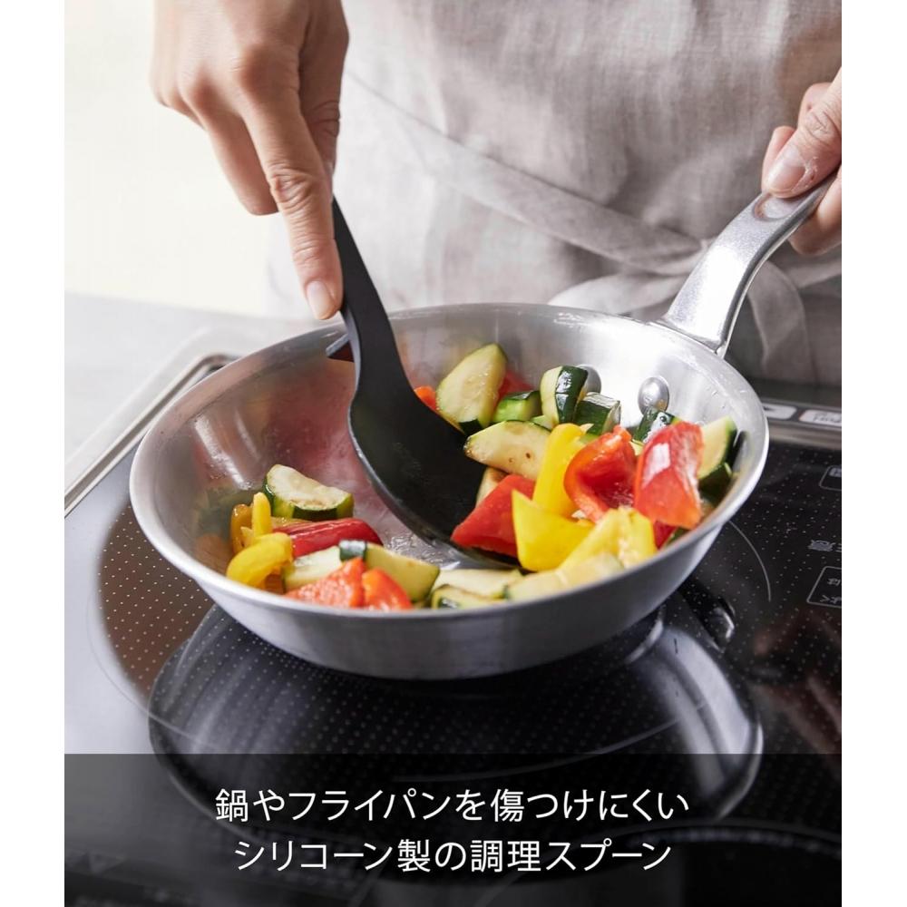 Yamazaki Silicone Cooking Spoon Black W7 D3 H26cm 4273