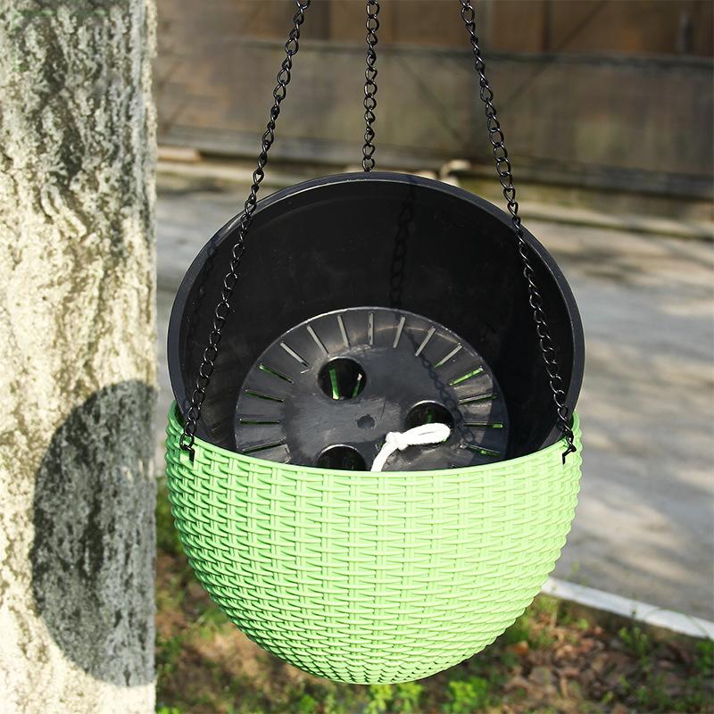 Resin Hanging Plant Pots Basket Plant Hang Flower Pot Hanger Outdoor Hanging Pot Holder Basket For Wall Decoration Garden