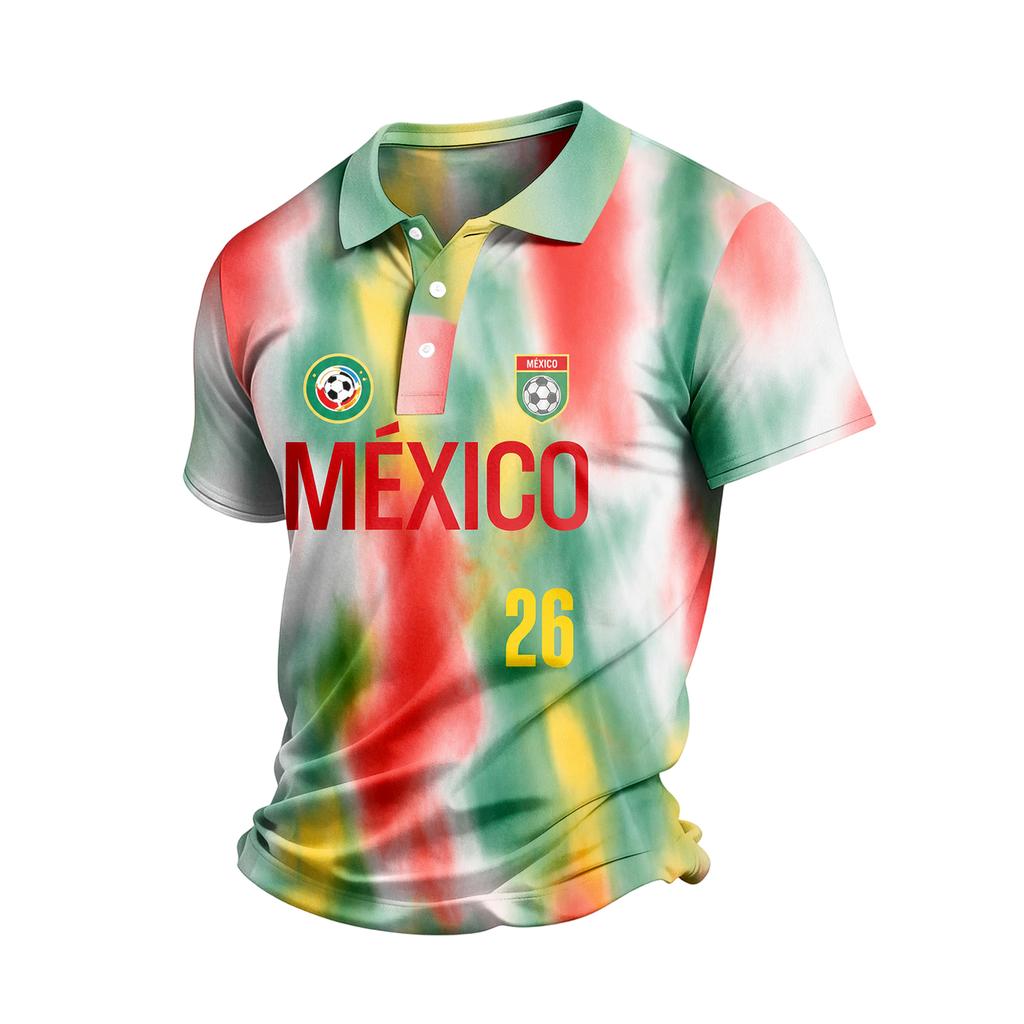 Men's Casual Striped Color-Block Short Sleeve Shirt for Everyday Wear