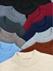 Men's Autumn/Winter Wool Sweater - Half-High Collar, Solid Color, Long Sleeve, Skin-Friendly, Warm Base Layer