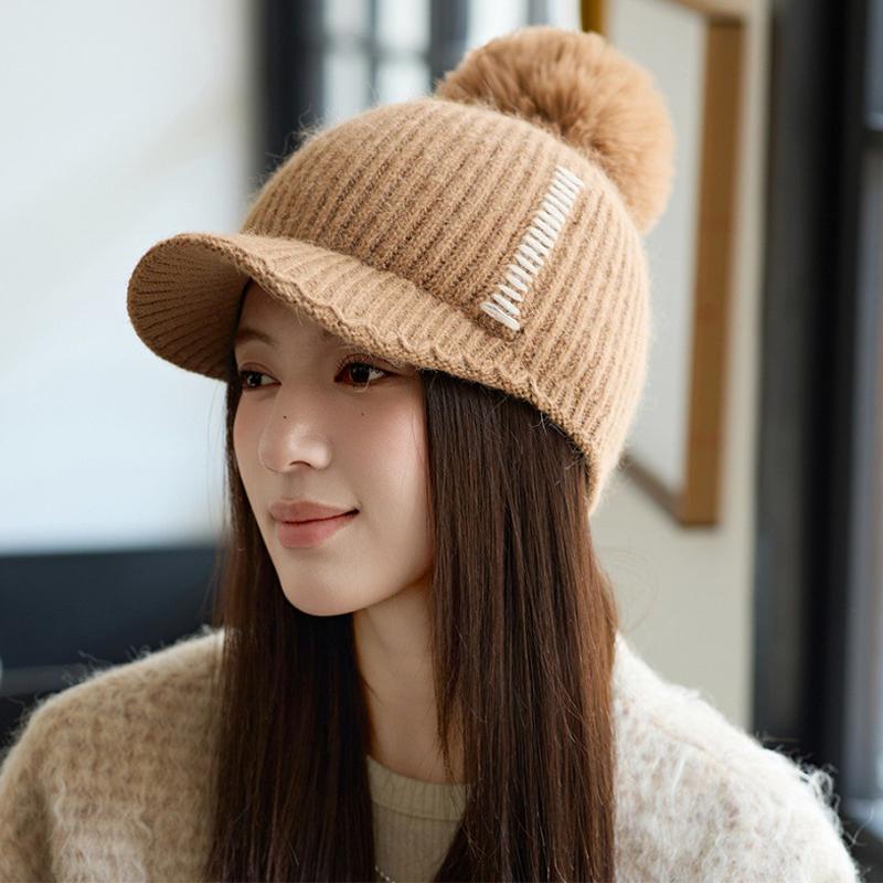 Knitted Baseball Cap Women's Winter Thick Ear Protection Hat