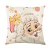 Pink Elk Christmas Cushion Cover Polyester Letter Print Holiday Decoration Living Room Sofa Cushion Cover Cushion Cover