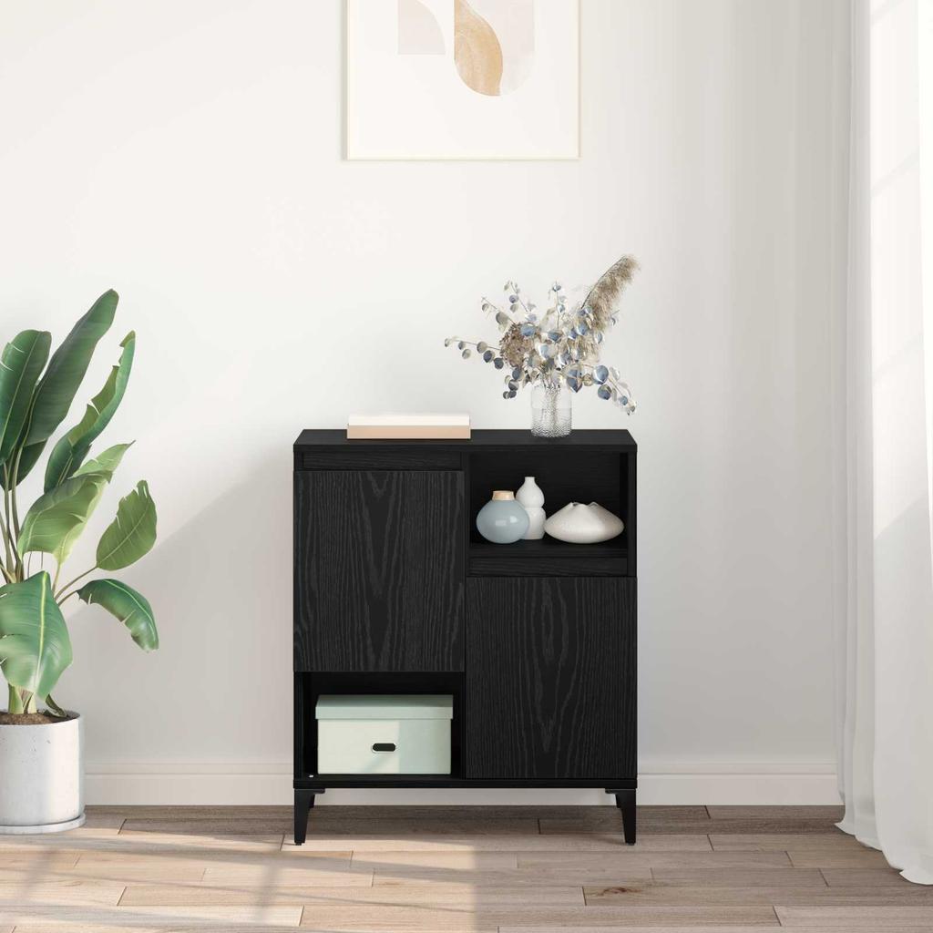 Sideboard Black Oak Effect 60 x 35 x 70 cm Wood Based Material
