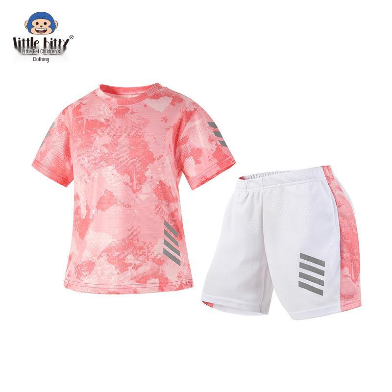 Girls' Quick-Dry Summer Sports Set - Ice-Feel Fabric, Ages 2-5