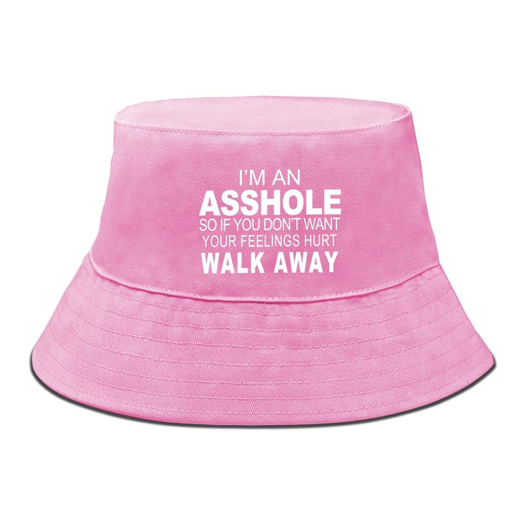 Cappello a Secchiello con Stampa "I'M AN ASSHOLE", Cappello da Uomo Primavera Reversibile Moda Cappello da Pesca