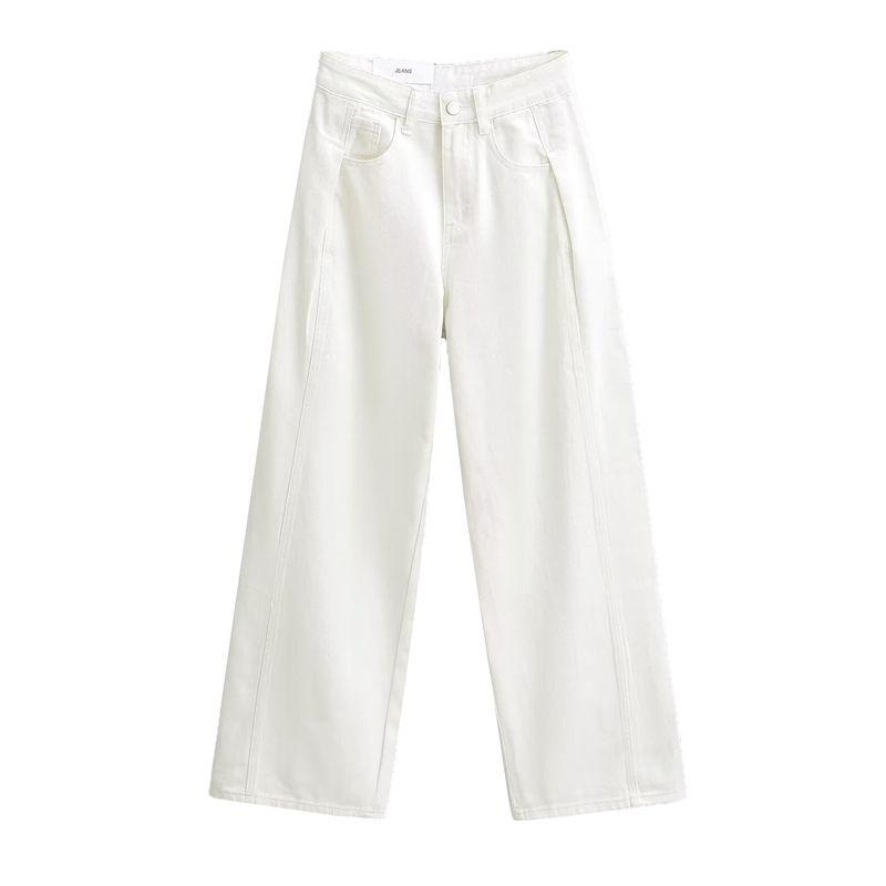 Summer New Arrival Women's Clothing American Retro High Waist Slim Looking Drape Narrow Version Loose Casual Denim Mop Trousers