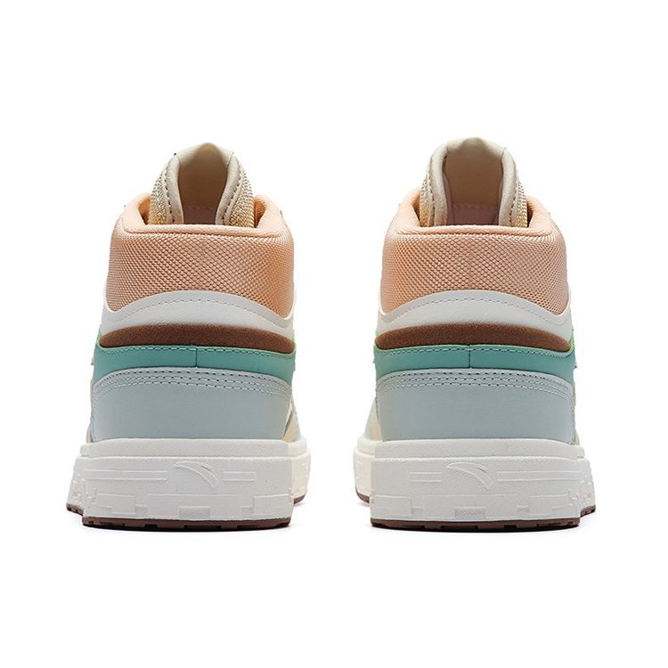 Anta Street Play Casual High-Top Skate Shoes Women Sneakers White Gray Pink 122238065-5