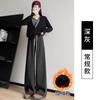 Women S High Waist Loose Wide Leg Thick Fleece Lined Casual Straight Pants