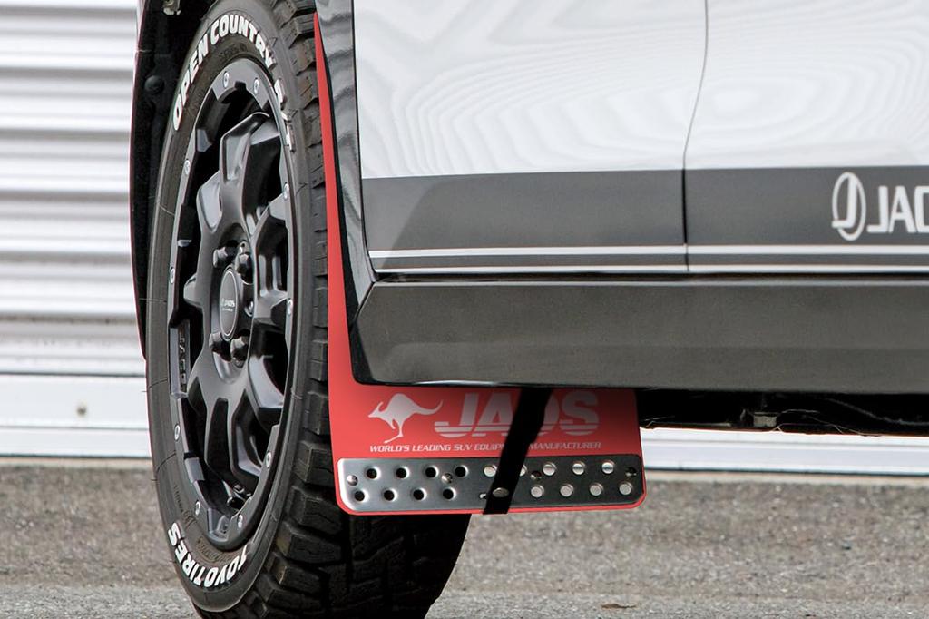 JAOS B621392F Mudguard III Front Set Red for Mitsubishi Delica Mini and Exterior B34A, B35A, B37A, B38A. Custom-designed Mudguards.