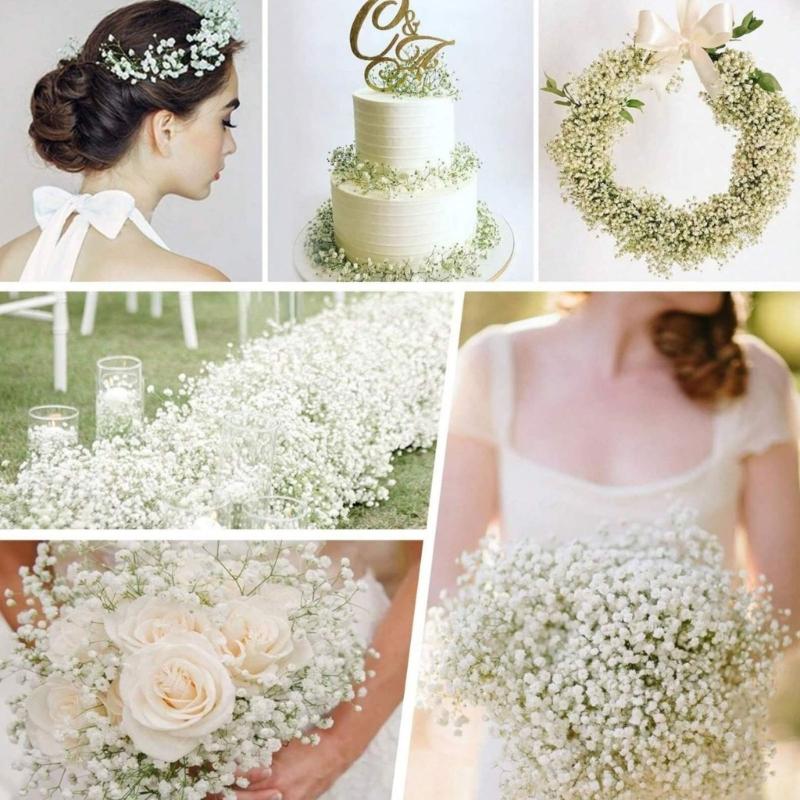 25Pcs Realistic Faux Gypsophila Flower For Wedding Bouquets Outdoor Indoors Decoration Long Time PVC Materials User Friendly Design