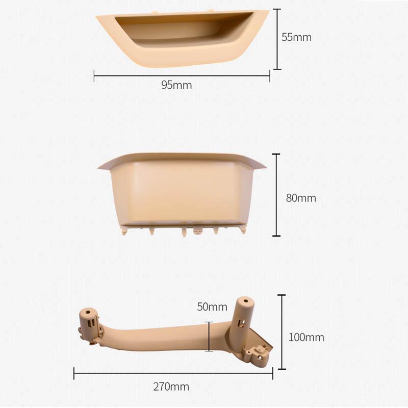 LHD Beige Black Car Left Right Interior Door Handle Inner Door Panel Handle Pull Trim Cover For BMW X3 X4 F25 F26