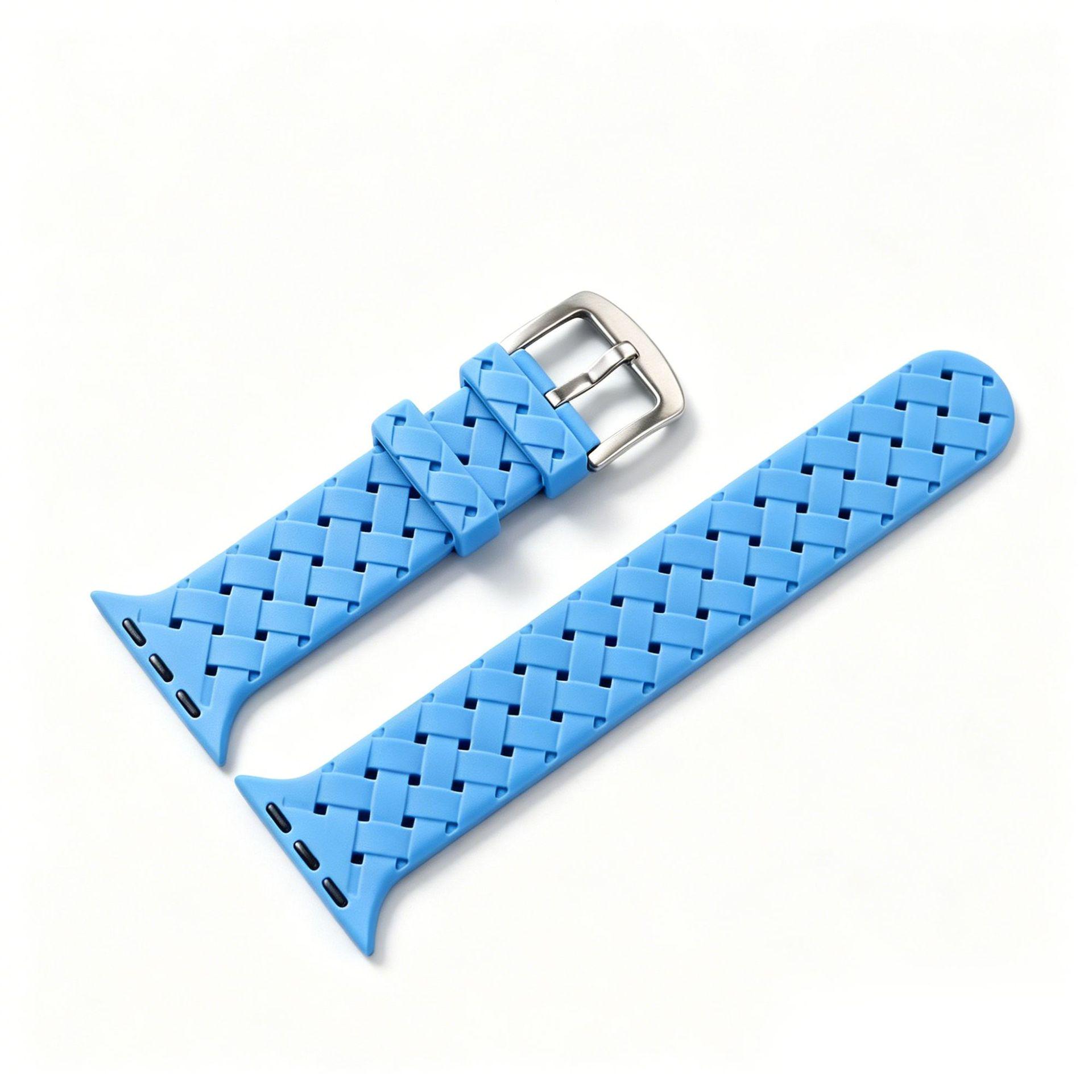 

Breathable Silicone Woven Texture Sport Watch Strap for Apple Smartwatch with Pin Buckle Large 42/44/45/49 mm синій