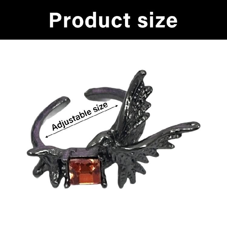Punk Gothic Crow Ring Edgy Sweet Jewelry Adjustable Unisex Design Stylish Alloy Fashion Accessory Gift for Women