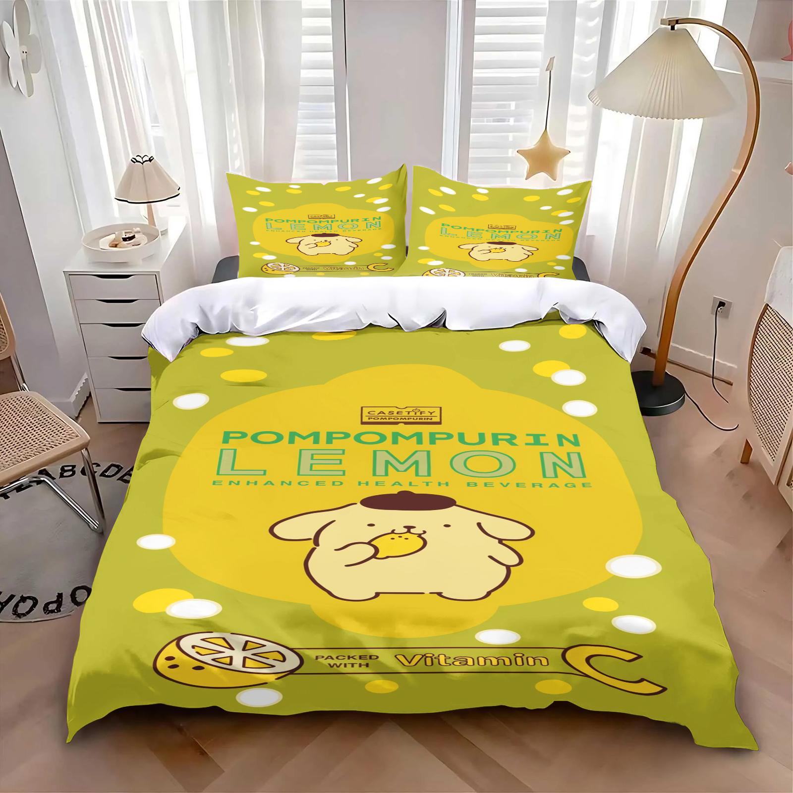 

Comforter Pompompurin Dog Children Cartoon Duvet Animation Printed Comforter Polyester Bedding Twin Size Gift Comforter (quilt)-EU Single(135*200cm)3pcs