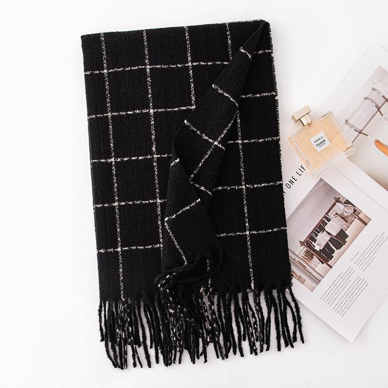 New plaid printing scarf women's autumn and winter versatile imitation cashmere scarf couple warm shawl men