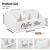 Wooden Coffee Rack Coffee Bar Organizer 5 Compartments Coffee Bar Accessories Vintage Coffee Storage Station Coffee Pods Holder
