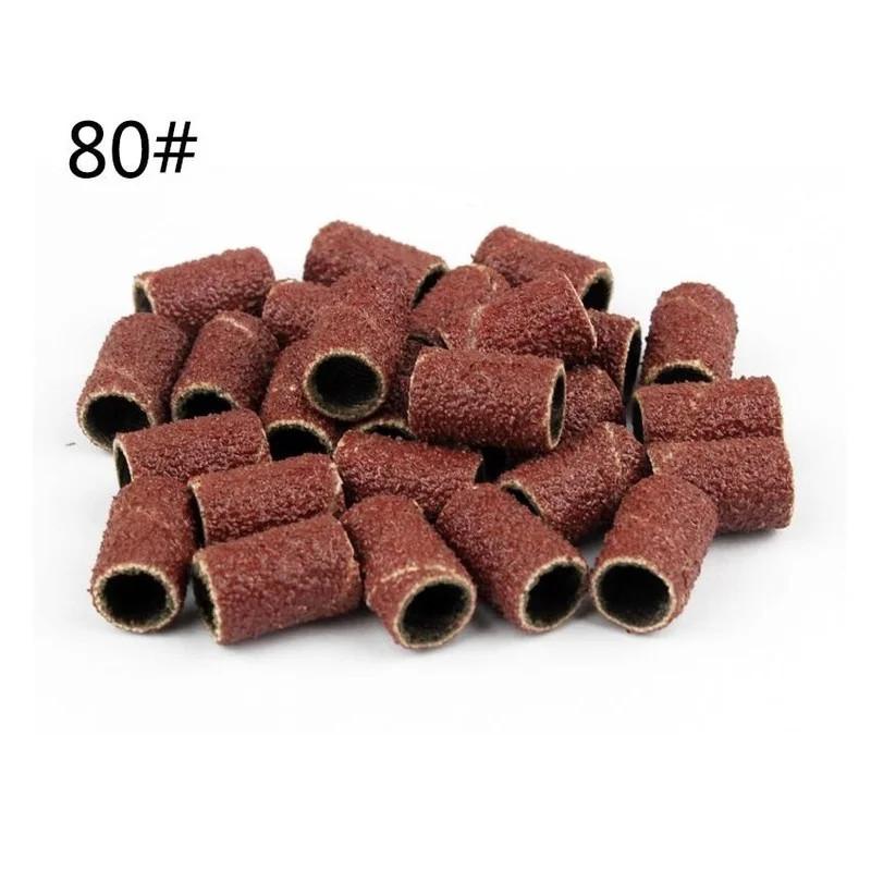 100Pcs Sanding Bands Grit File for Professional Manicure Pedicure Nail Electric Drill Machine Grinding Sand Ring Bit