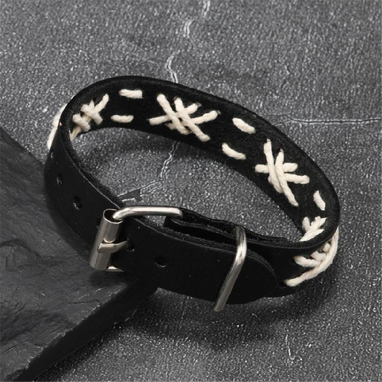 Braccialetto Regolabile in Pelle Intrecciata Con Decorazioni in Lega Braccialetto Punk Ispirato Elegante Braccialetto Per Uomini e Donne