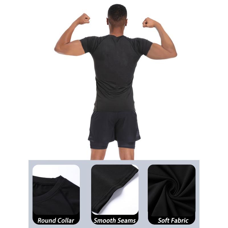 Men's Ultra-Light Quick-Dry Athletic T-Shirt - Breathable Stretchy Moisture-Wicking Short Sleeve for Fitness Gym Sports Workout