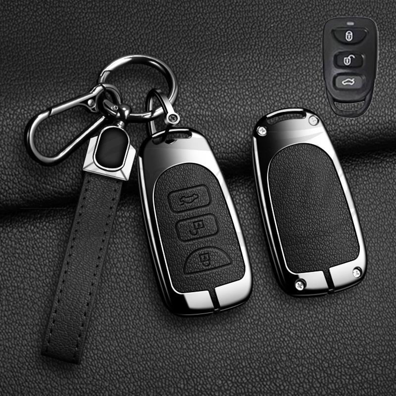 Car Accessories Key Case Cover Holder For Hyundai Kia Tucson Sonata Santa Fe Carens 2/3Buttons Remote Key Protective