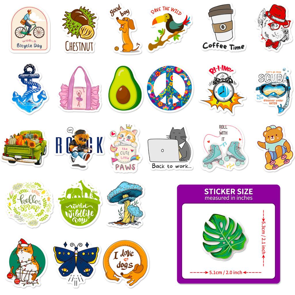 50 Mixed And Matched Ins Graffiti Stickers, Personalized Creative Shein Can Be Repeatedly Pasted Waterproof Stickers