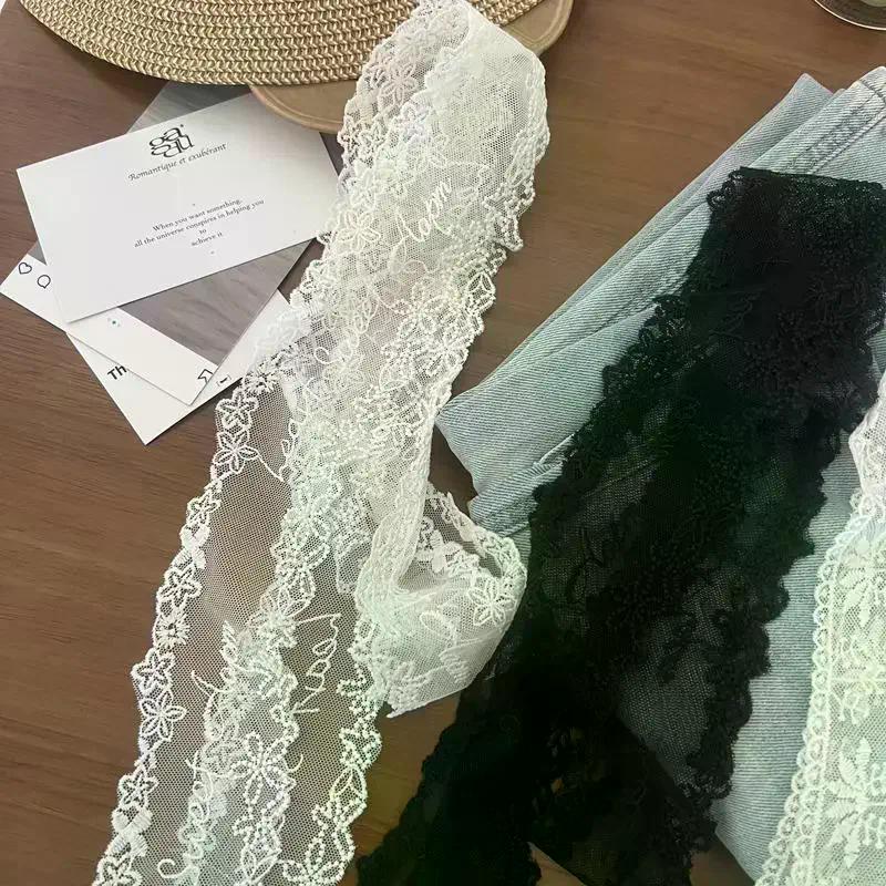 Y2K Floral Bow Lace Waistband Long Tie Up Thin Waist Belt Elegant Dress Jeans Decorative Belt Multifunctional Lace Scarf Hair